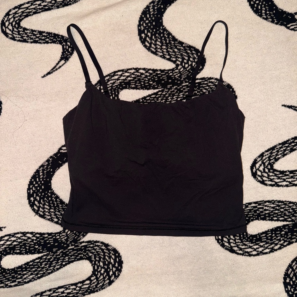 SKIMS Black Cropped Tank